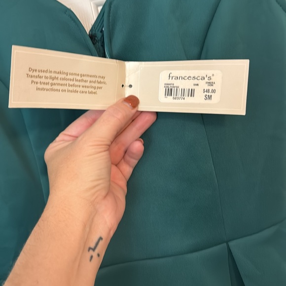 Emerald green lace cutout dress from Francesca’s- size S. - Picture 5 of 6